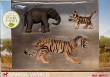 Bullyland Animal World Set Safari Wildtier Figuren - 2 Tiger und 1 Elefant 62306
