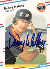 Denny Walling autographed baseball card (Houston Astros) 1988 Fleer #458