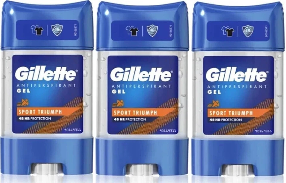 Gillette Anti-Perspirant Clear Gel Deodorant for Men Sport Triumph pack of 3