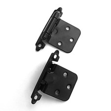 6 Pcs New Door Hinges Surface Mount Cabinet Hinges Black Overlay Kitchen Cabinet