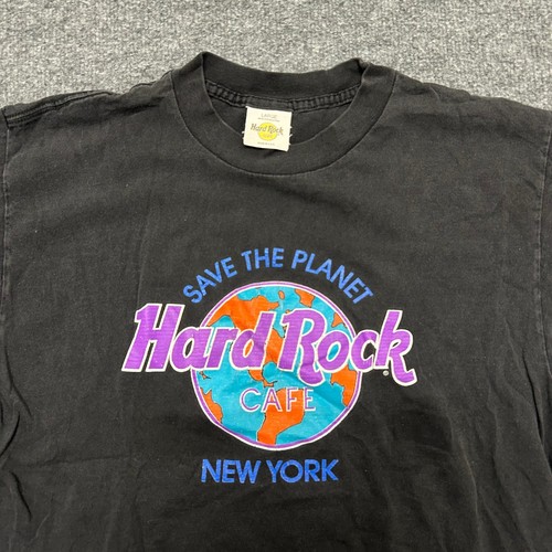 Hard Rock Cafe T-Shirt Mens Size Large Black Save the Planet New York USA Made