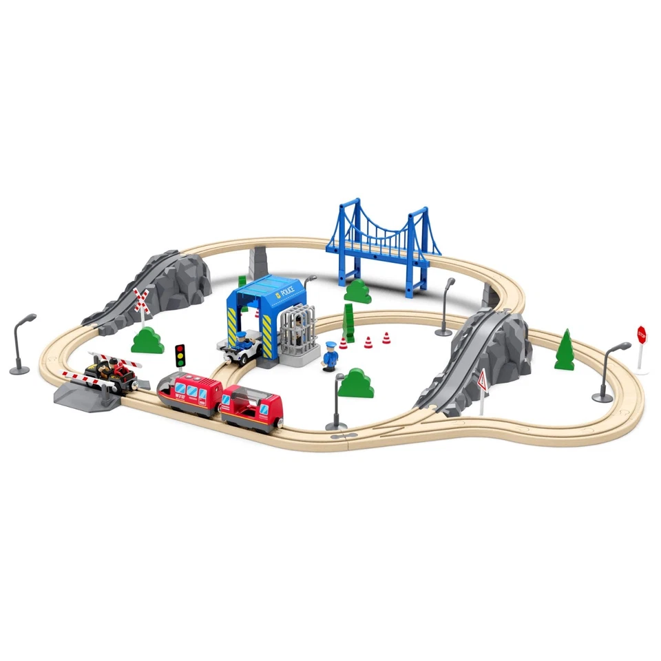 Wooden Train Police Station - Compatible All Major Tracks - Toy for Age 3+ - Image 3 of 4