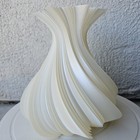 Minimalist White 3D Printed Vase Spiral Sculptural Home Decor Dry Flower Vase