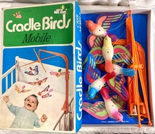 Vintage Crib Mobile Cradle Birds Stahlwood Toys Celluloid Hong Kong