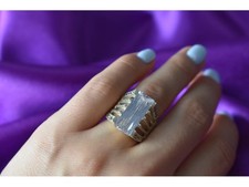 925 Sterling Silver CZ Marcasites Ring Size 6.5