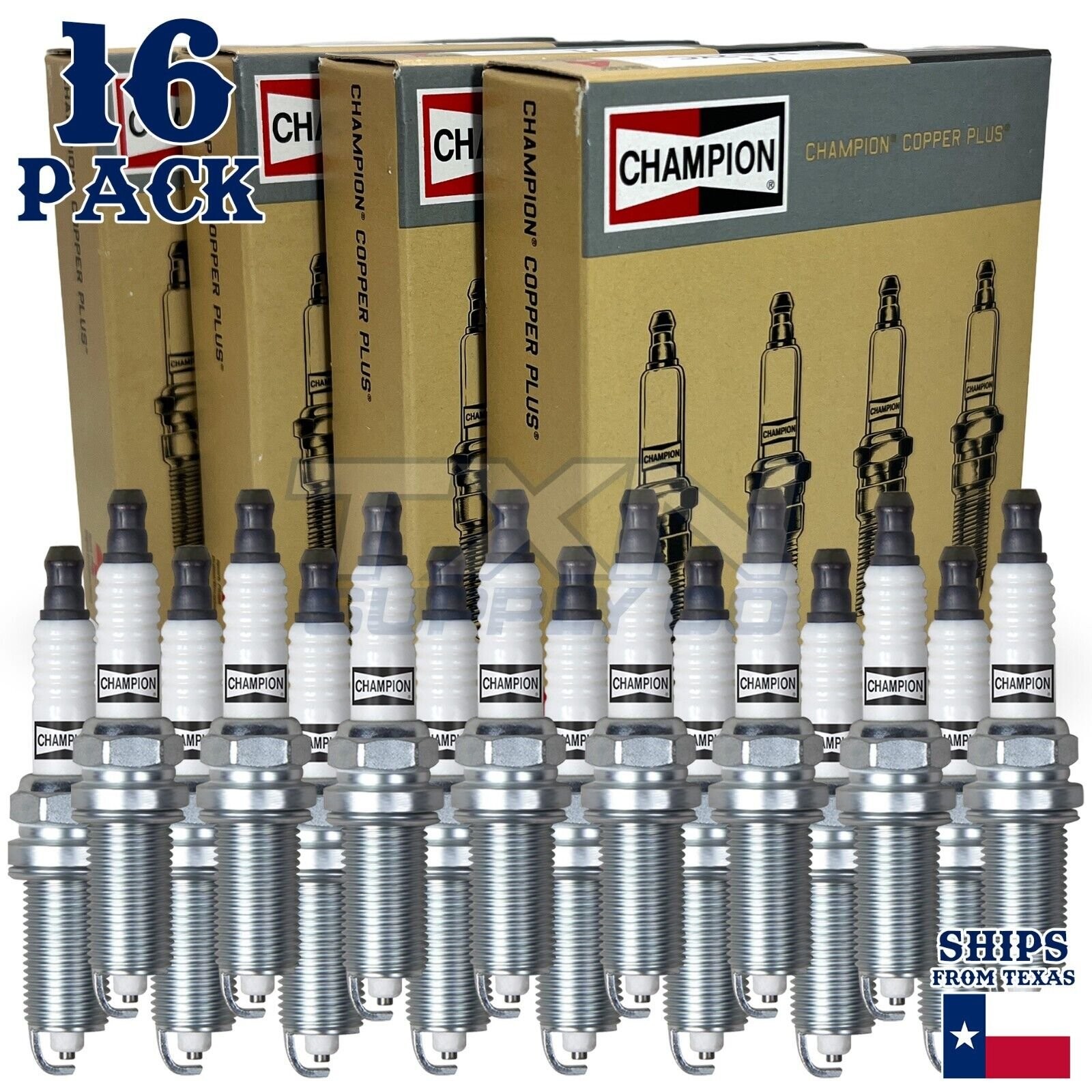 16 Pack Champion Copper Plus Spark Plugs for 2006-2008 Dodge Charger 5.7L V8