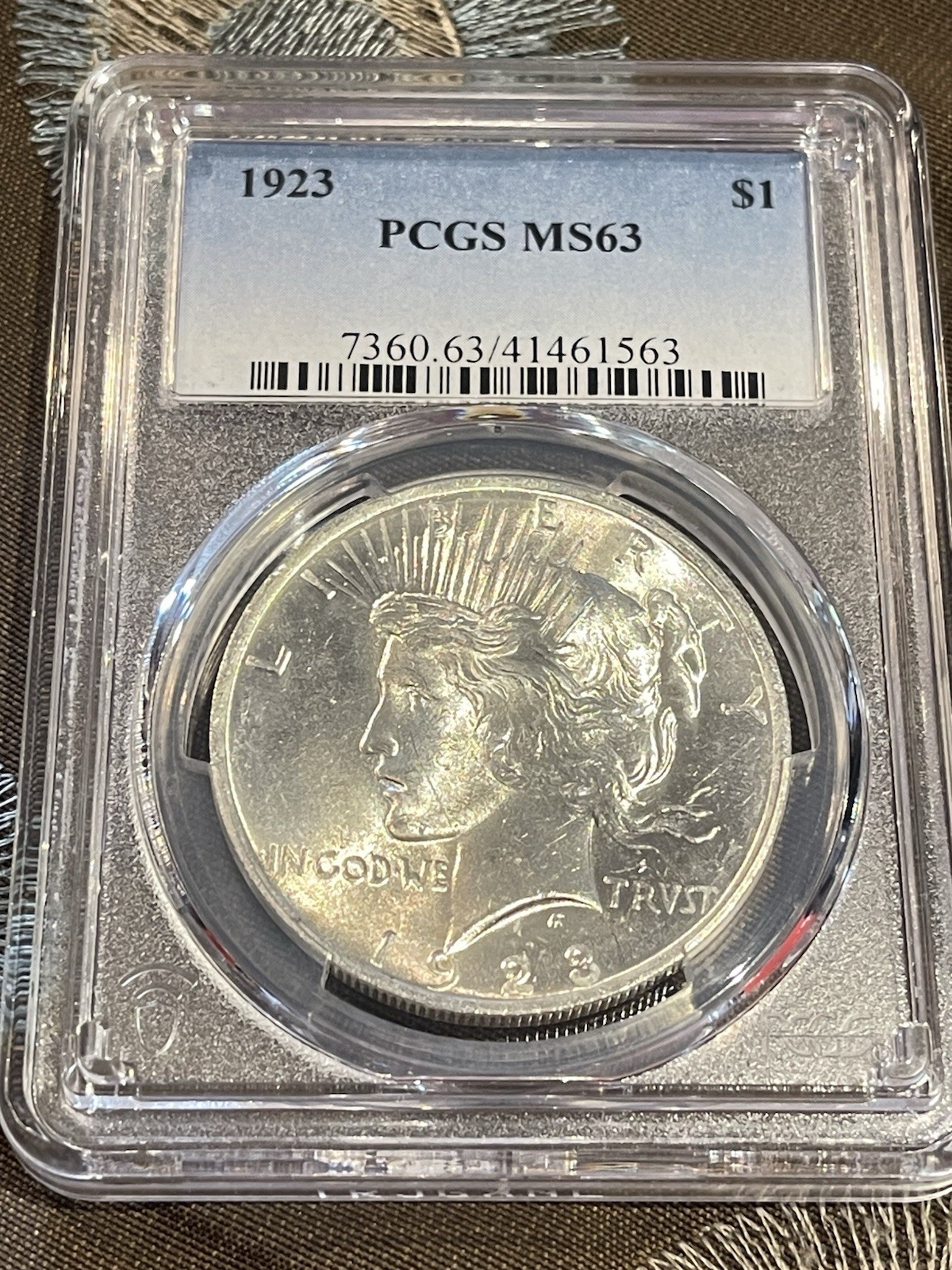 1923 SILVER Peace Dollar 💯 Yrs Old 💎 PCGS MS-63 💎SPARKLER 🎇 SUPERB COINS