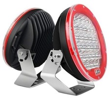 Led Light Bar 2PCS 9" 96w 9200LM Red Round Spot Light Pod Off Road Fog