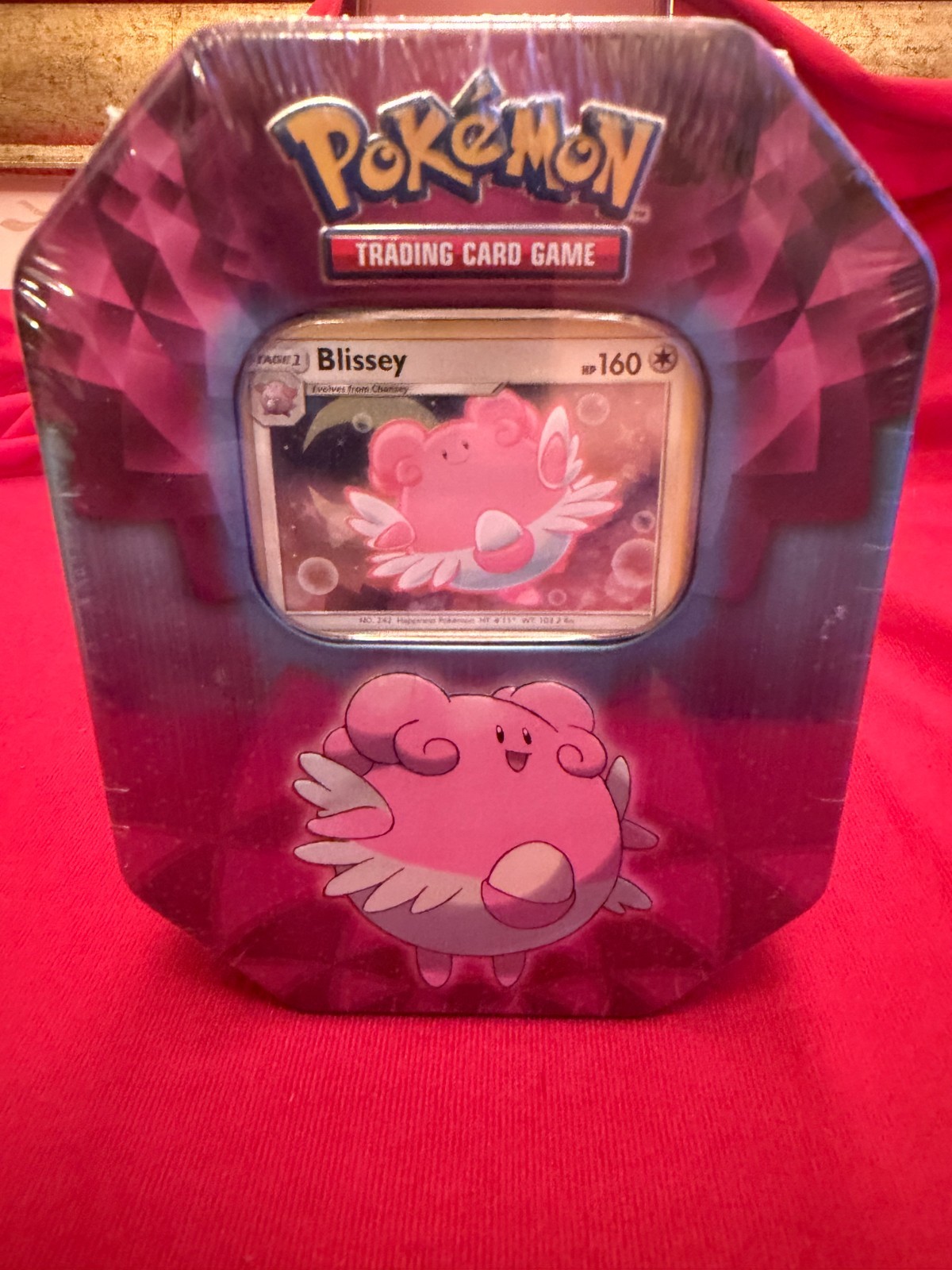 Pokemon BLISSEY Tin 3 TCG BOOSTER PACKS - Factory Sealed 3 Booster Packs In Tin