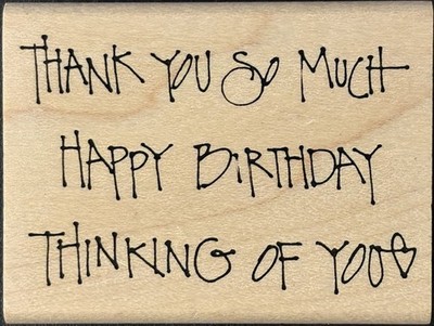 Annette Allen Watkins Cut Into Tags Three Sentiments In One Rubber Stamp