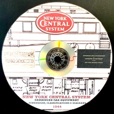 New York Central Railroad 1944 Passenger Car Diagrams & Data PDF Pages  DVD