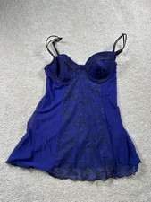 Gilligan  O'Malley Babydoll Lingerie Womens Small Sheer Floral Lace Intimates