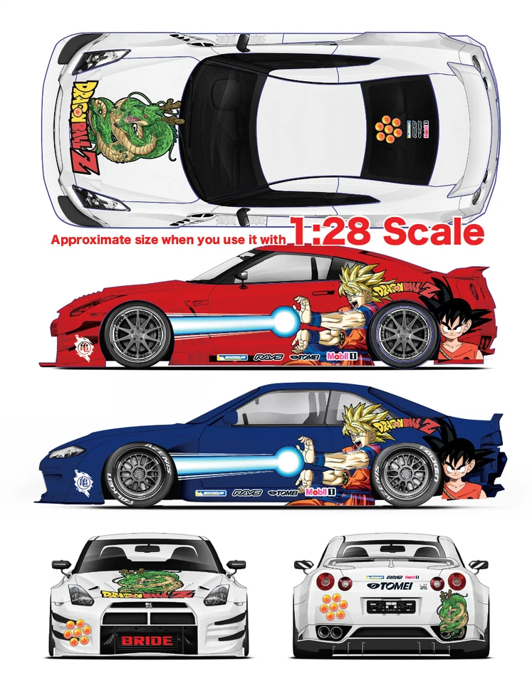 Anime Racing Water Slide Decal White Toner 1/28 1/25 1/32 RC Model Diecast #A043 - Image 3 of 4
