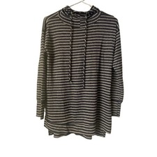 Women's Blue/white striped long sleeve hoodie size Small