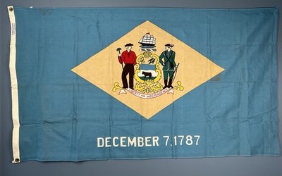 Delaware Flag 3x5 Annin Defiance 100% Cotton Bunting Vintage USA Made