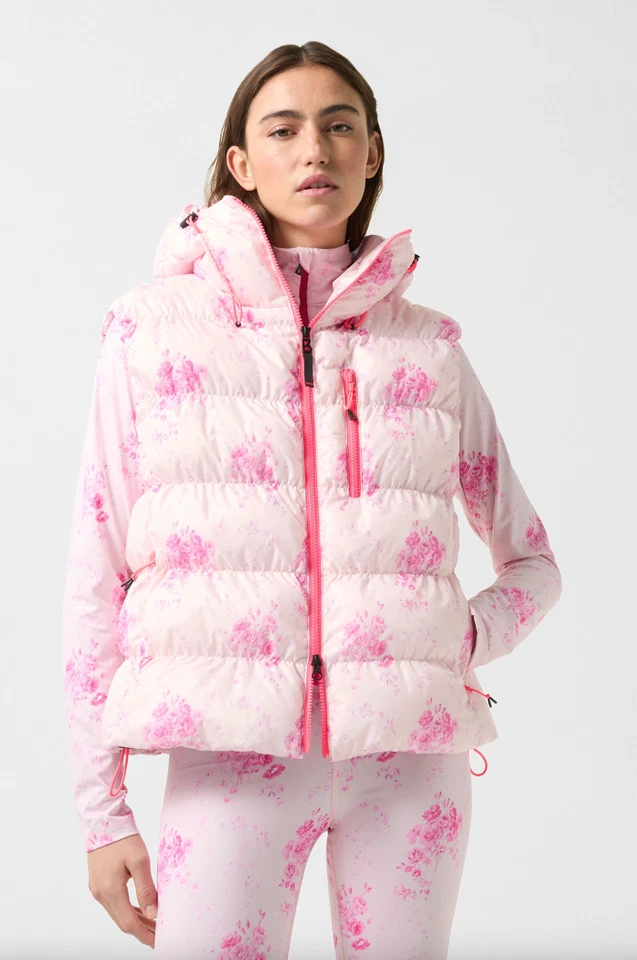 LoveShackFancy Bogner Fire+Ice Women Pink Naima Quilted Vest Size 40/L NWT - Image 2 of 4