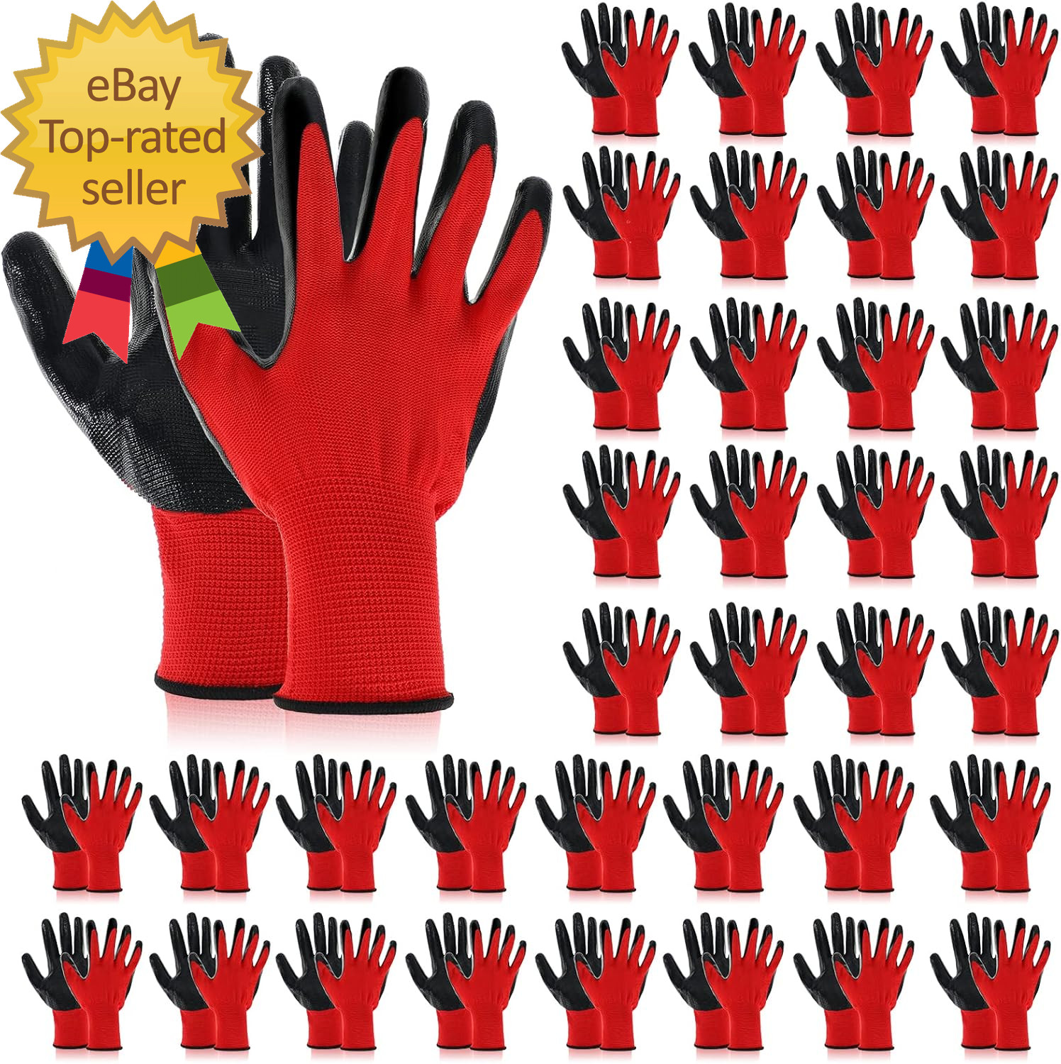 36 Pairs Work Gloves for Men Safety Work Bulk Gardening Construction Gloves