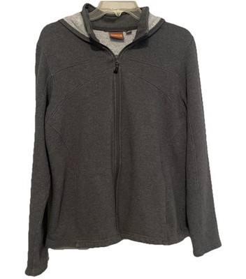 Womens Merrell Hooded Zip Up Light Weight Jacket Size XL Dark Gray Athletic Fit