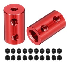 5Pcs Rigid Screw Coupling 3mm to 6mm Coupler L20mm x D12mm Aluminum Alloy Red