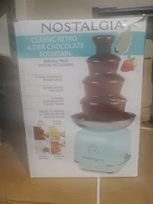 Nostalgia 4-Tier Chocolate Fountain Aqua Fondue Machine for Parties