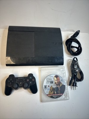 Sony PlayStation 3 Super Slim - 500 GB - Black Console w/ Controller & GTA