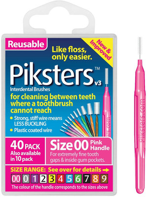 Interdental Brushes, 40 Pk, Size 00, Interdental Tooth Brush for Extremely Tight