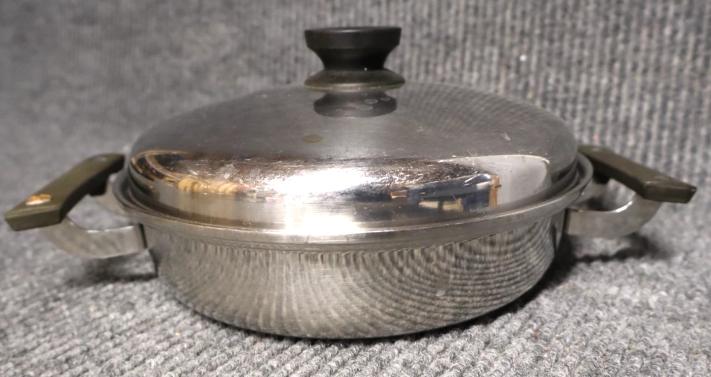 Vintage Servette Cookware Stainless 1 Qt Saucepan Saute Frying Pot Casserole Lid