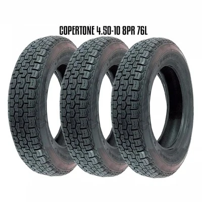 OEM QUALITY KIT DI 3 RUOTE 4-50-10 GOMMA COPERTONE APE CAR P2 MP 550 600 601A 8 TELE