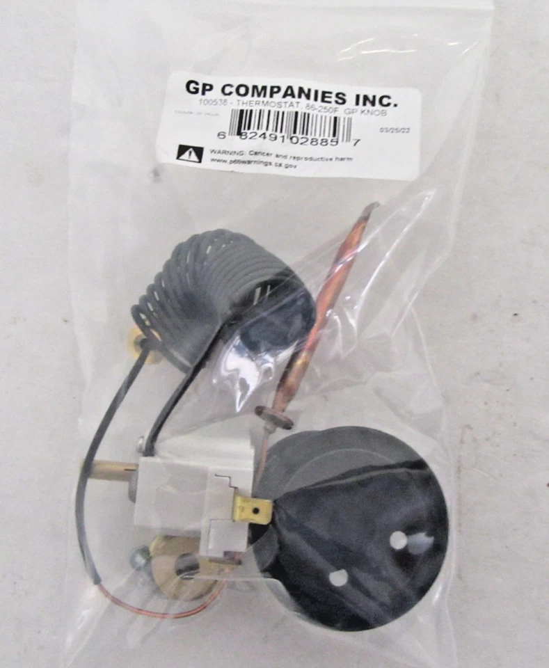 GP 100538 Panel Mount Probe Style Thermostat 86º - 250º (20 Amp) 120 or 240 volt - Image 4 of 4