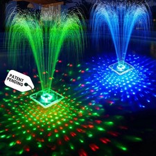 Upgraded Solar Pool Fountain with Lights,9.5'' Large Solar Floating Pool Fountai