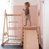 Mamabrum 5-In-1 Holzspielplatz Mit Rutsche Schaukel Kletterwand FüR Kinder