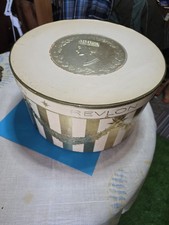 Vintage Revlon Hat Box Large Foil Embossed 14"x8"
