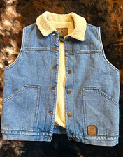 Lauren Jeans Co. Sherpa Lined Denim Vest Mens...