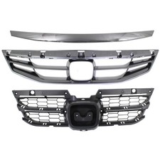 Grille Assembly Kit For 11-12 Honda Accord Painted Gray Shell And Plastic Grille