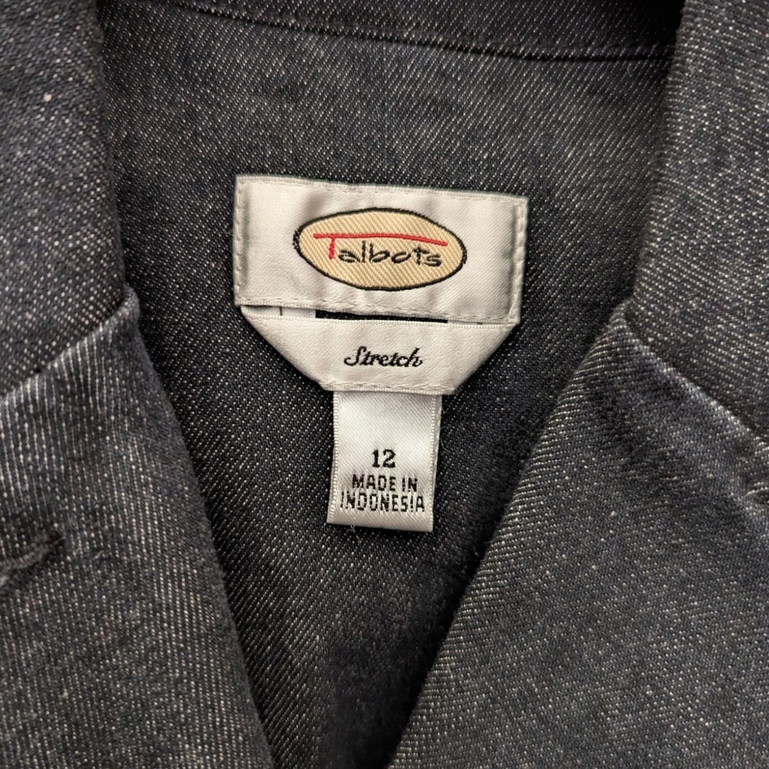 Talbots Button Front Pocket Jacket Stretch Denim … - image 4