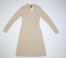GAP Dress Womens Small Long Sleeve Textured Knit Metallic Wool Blend Pullover