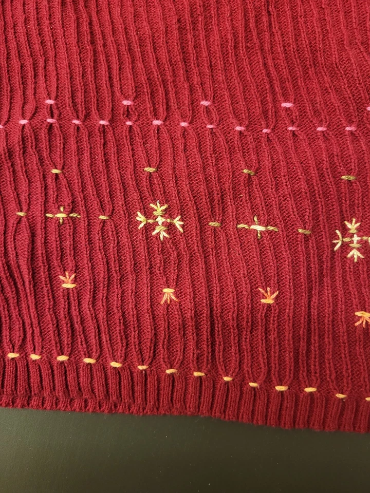 Vintage J.Crew Womens Sz XS Red Embroidered Smocked V- Neck Camisole - Image 3 of 3