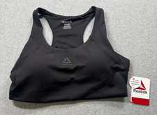 Reebok Womens Solid Reflex Bra M Blk w/Moisture Mangements NWT