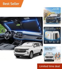 Custom Fit Windshield Sun Shade For Chevy Suburban 2021-2026 - Uv Protection