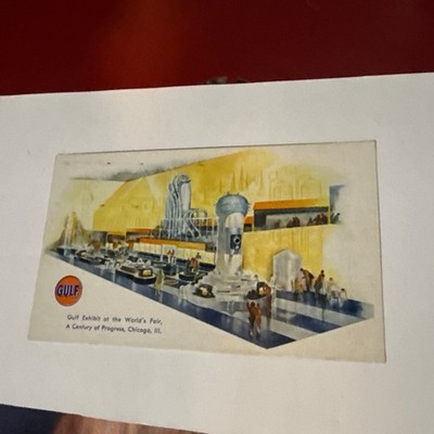 Gulf Gas & Oil Exhibit Postcard 1933 1934 Chicago World's Fair Unposted