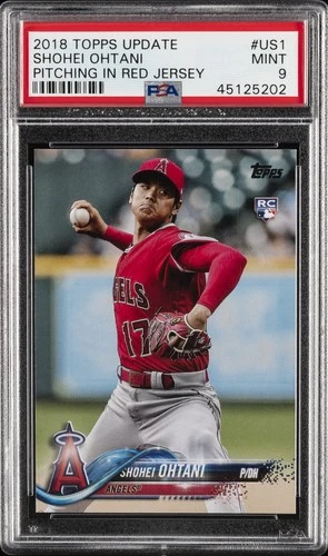 2018 TOPPS UPDATE #US1 SHOHEI OHTANI ROOKIE RC PSA 9