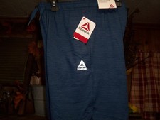 REEBOK BOYS BLUE TRAINING SHORTS SIZE MEDIUM 8 DRAWSTRING SPORTS POCKETS NEW