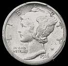 1916-D MERCURY DIME Denver Mint SLIVER COIN good CONDITION Key Date