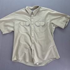 Vintage Red Kap Image Plus Work Shirt USA Made Tan Short Sleeve 181-SS