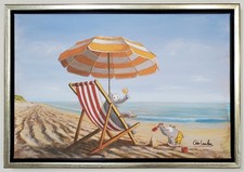 Otto Waalkes " Sonne,Strand,und Ottifant " hands. + Gerahmt 65,5 x 45,5 cm