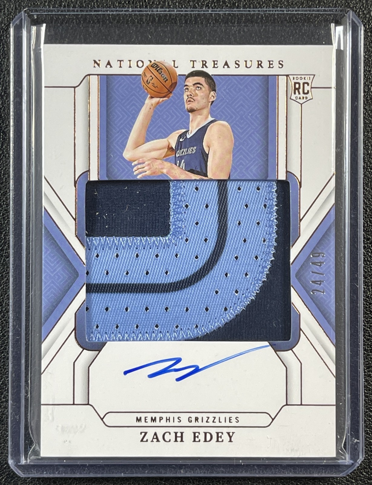 ZACH EDEY 2024-25 NATIONAL TREASURES #118 ROOKIE PATCH AUTO BRONZE RC 24/49