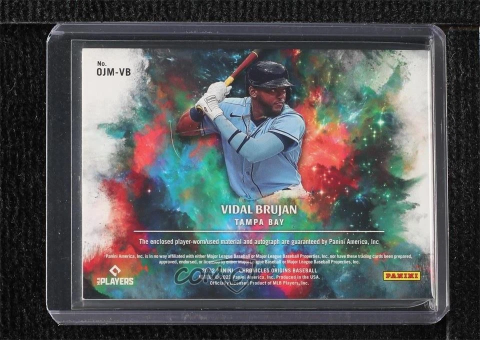 2022 Chronicles Origins Rookie Jumbo Material Gold /10 Vidal Brujan Auto RC - Image 2 of 2