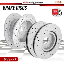 10.91" Front and 10.79" Rear Drilled Brake Rotors for 2017 - 2023 Subaru Impreza