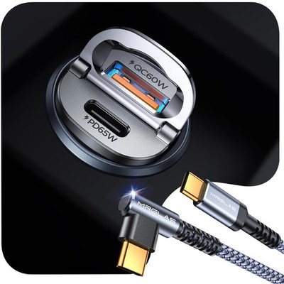 125W USB C Car Charger Super Fast Charging, [PD65W & QC60W][Extra 3.3ft 60W U...