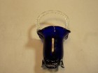 Hand Blown Blue and Clear Glass Basket, 6 Inches Tall, 3.5 Across — photo 3